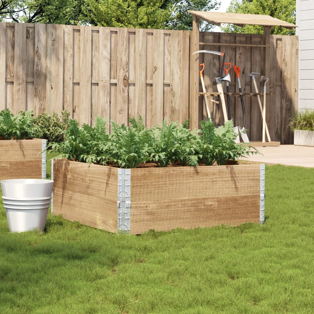 Solid pine wood planter 100x100 cm
