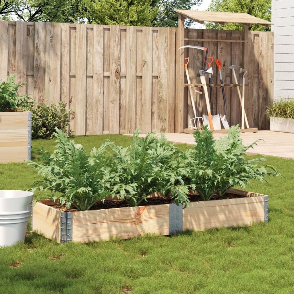 Solid pine wood planter 100x100 cm