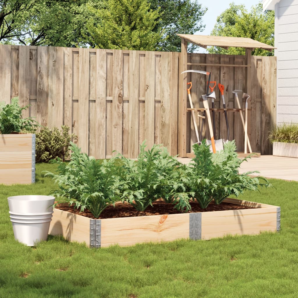 Solid pine wood planter 100x100 cm