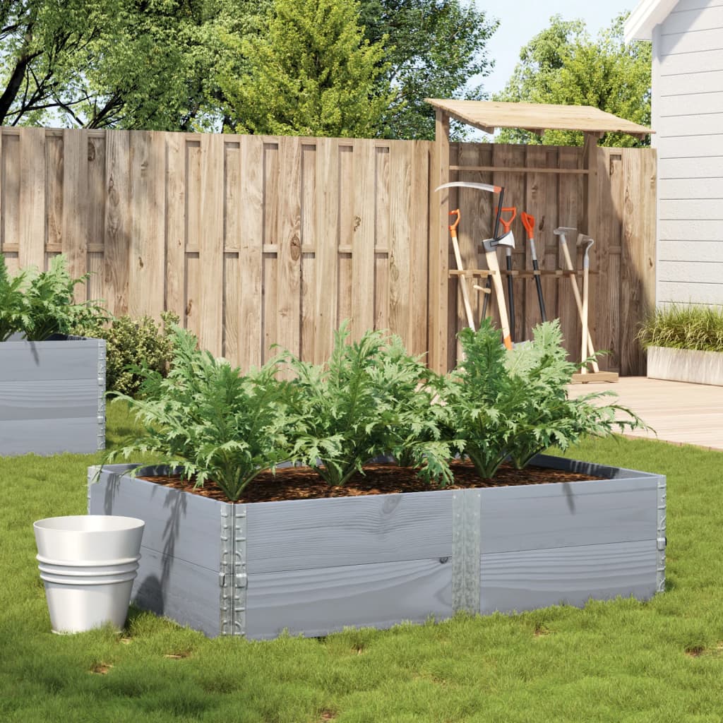 Solid pine wood planter 100x100 cm