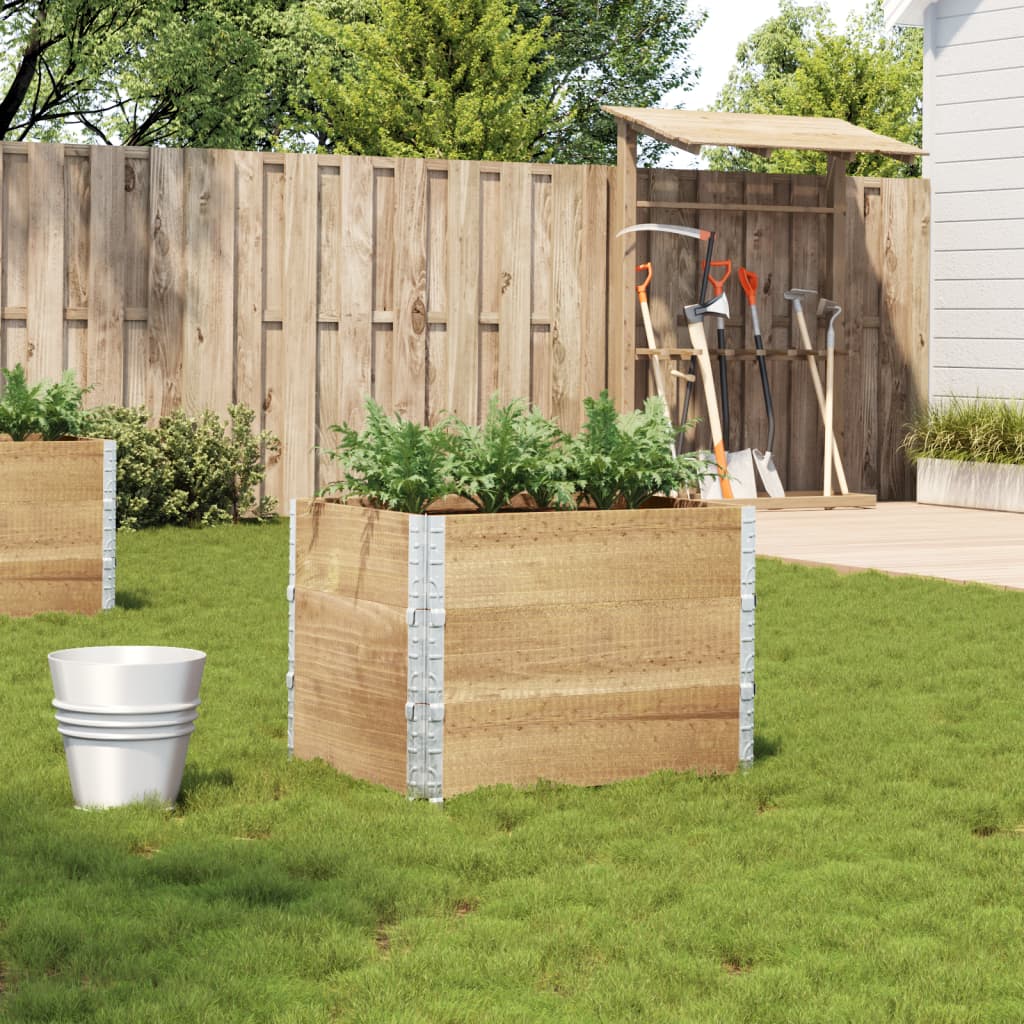 Solid pine wood planter 100x100 cm