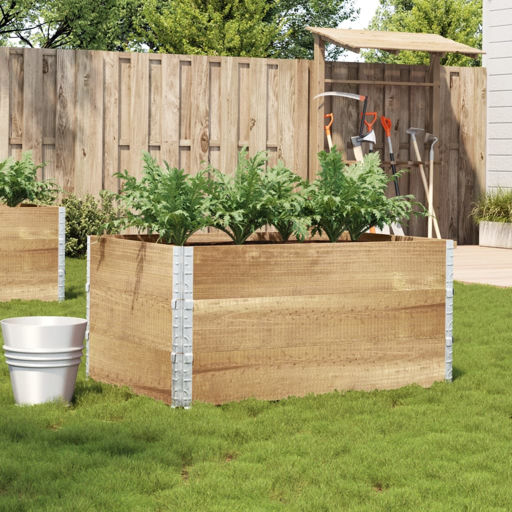 Solid pine wood planter 100x100 cm