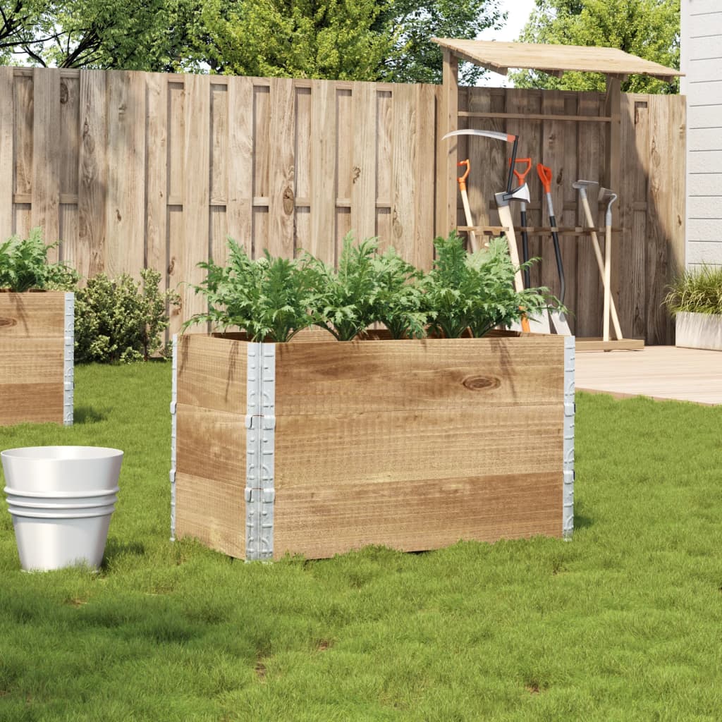 Solid pine wood planter 100x100 cm