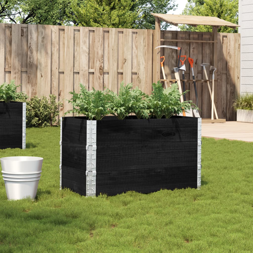 Solid pine wood planter 100x100 cm