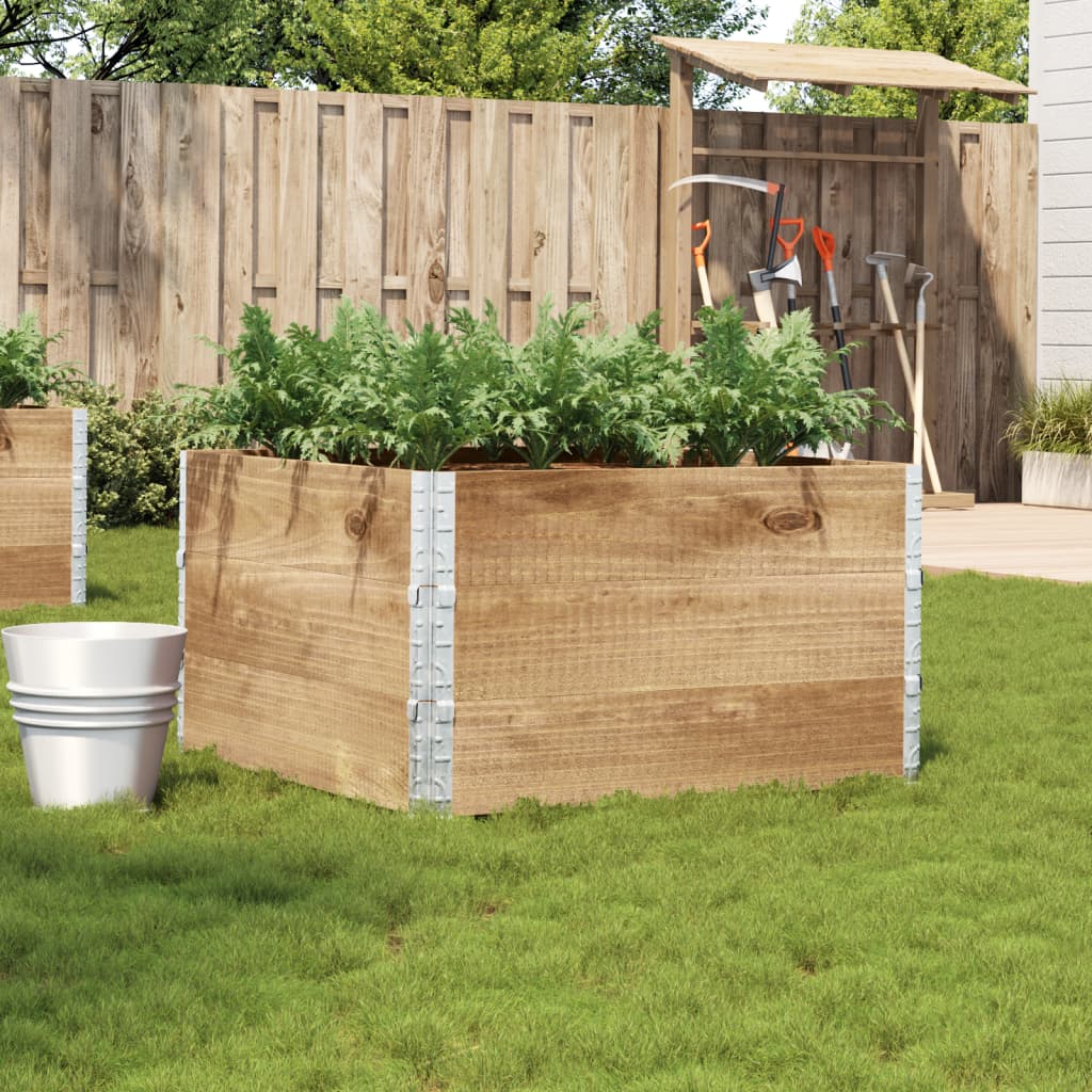 Solid pine wood planter 100x100 cm