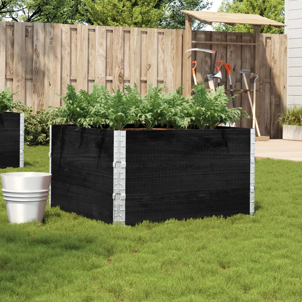 Solid pine wood planter 100x100 cm