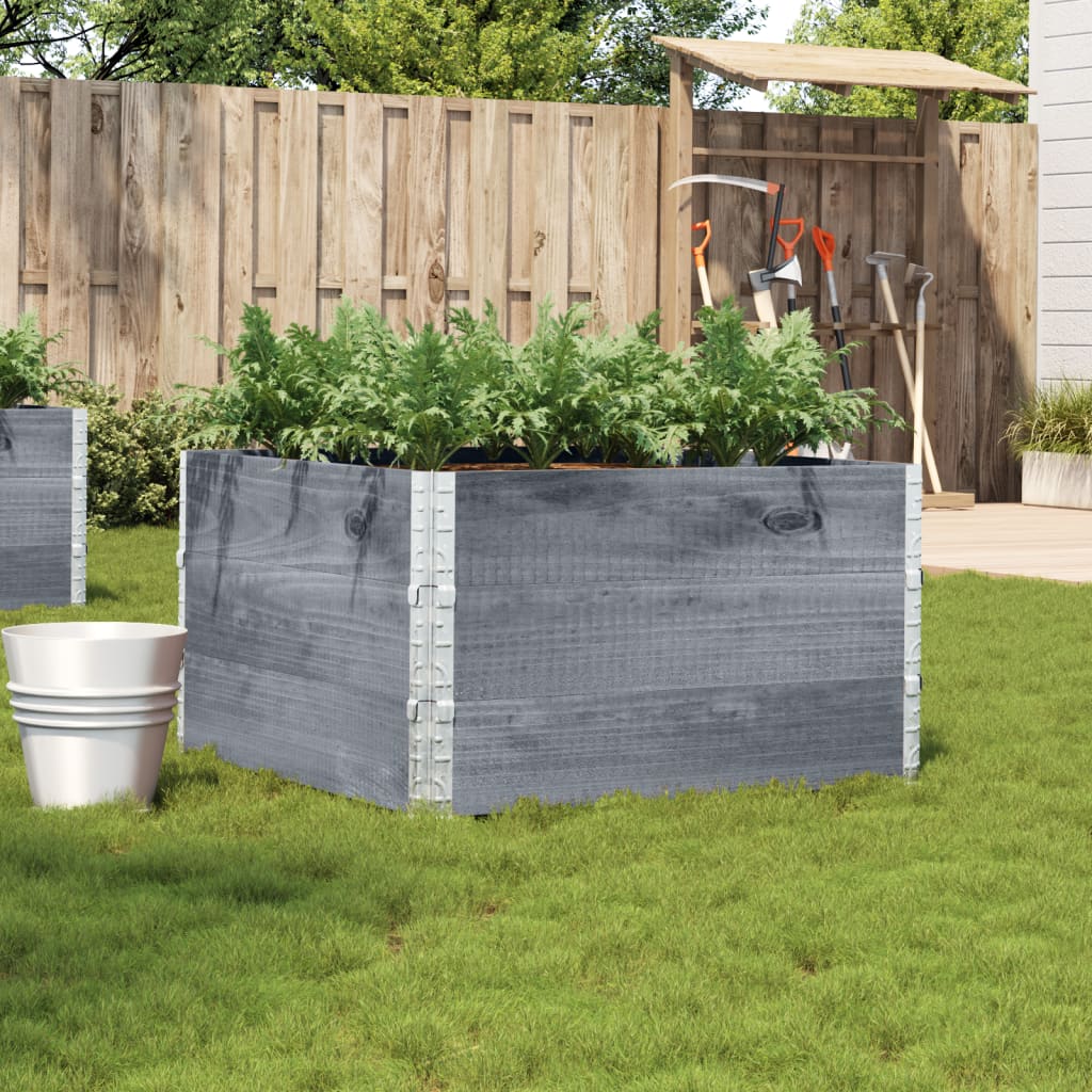 Solid pine wood planter 100x100 cm