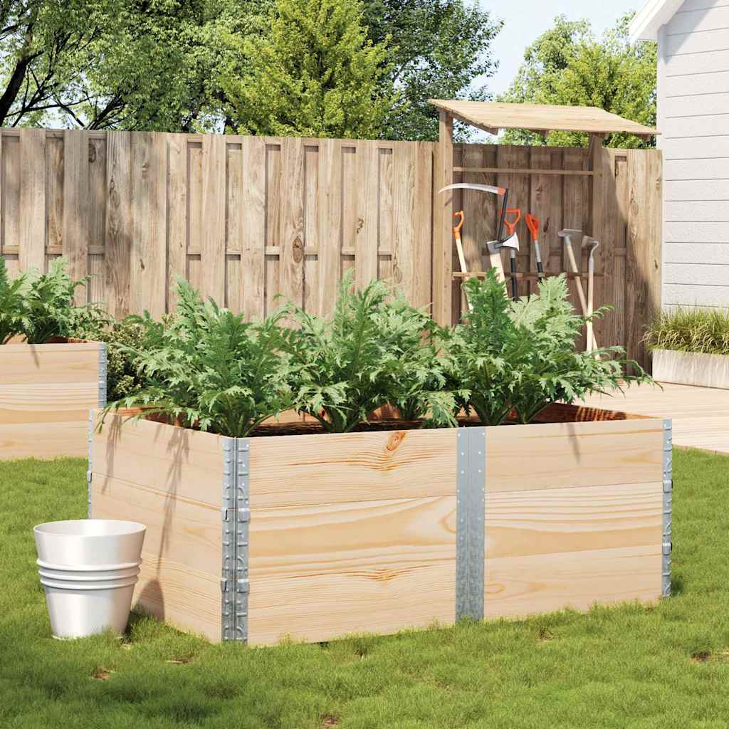 Solid pine wood planter 100x100 cm