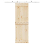Kit de herrajes para puerta corredera 183 cm acero plateado