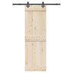 Kit de herrajes para puerta corredera 183 cm acero plateado