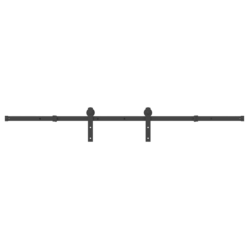 Kit de herrajes para puertas correderas acero negro 200 cm