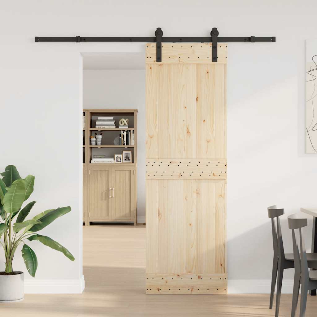 Kit de herrajes para puertas correderas acero negro 200 cm