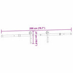 Kit de herrajes para puertas correderas acero negro 200 cm