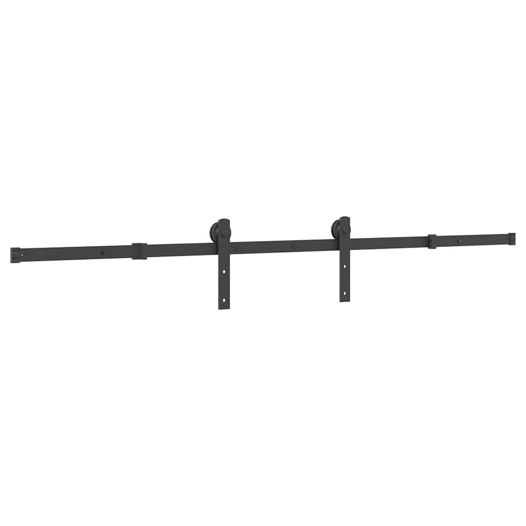 Kit de herrajes para puertas correderas acero negro 200 cm