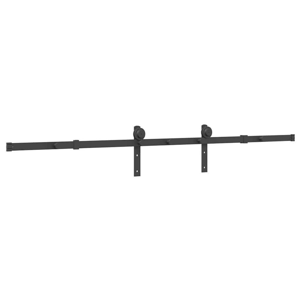 Kit de herrajes para puertas correderas acero negro 200 cm