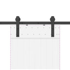 Kit de herrajes para puertas correderas acero negro 200 cm
