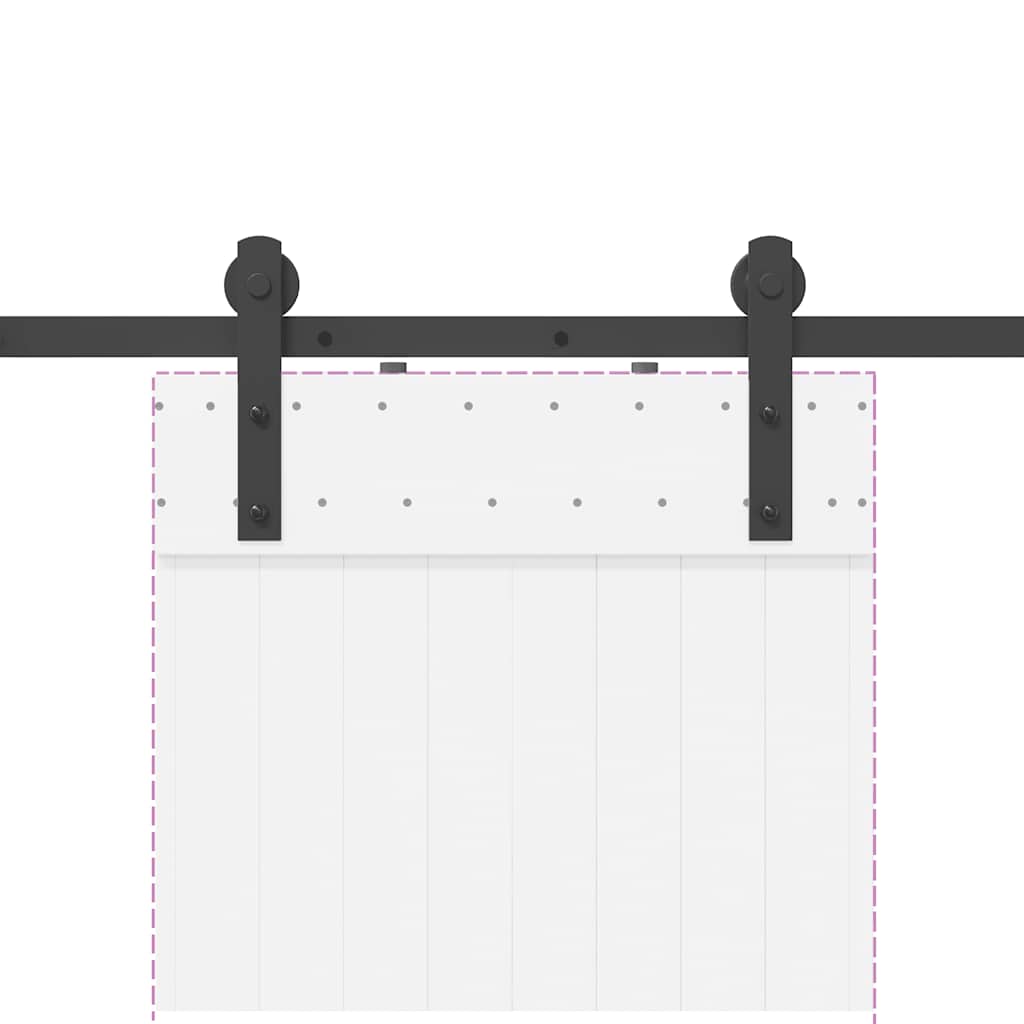 Kit de herrajes para puertas correderas acero negro 200 cm