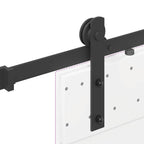 Kit de herrajes para puertas correderas acero negro 200 cm