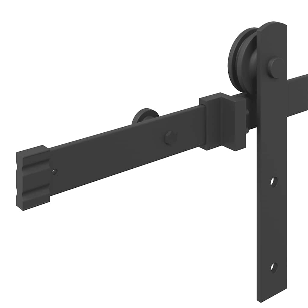 Kit de herrajes para puertas correderas acero negro 200 cm