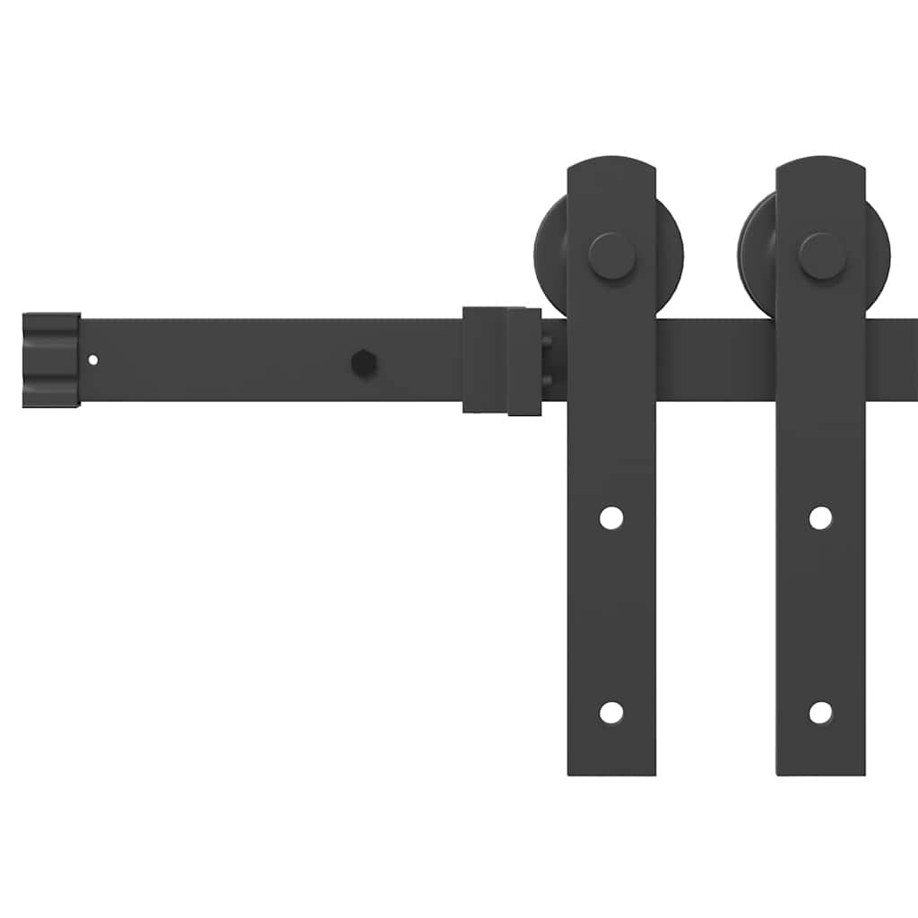 Kit de herrajes para puertas correderas acero negro 200 cm