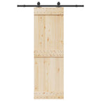 Kit de herrajes para puerta corredera 183 cm acero plateado
