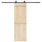 Kit de herrajes para puertas correderas acero negro 200 cm