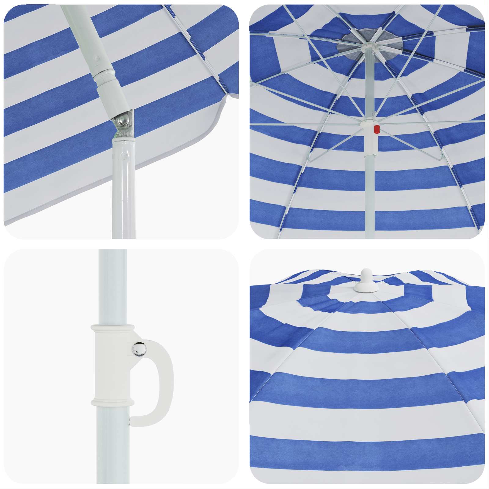 Parasol de playa Azul y 206 x 206 x 212 cm Poliéster y metal