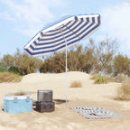 Parasol de playa Azul y 206 x 206 x 212 cm Poliéster y metal