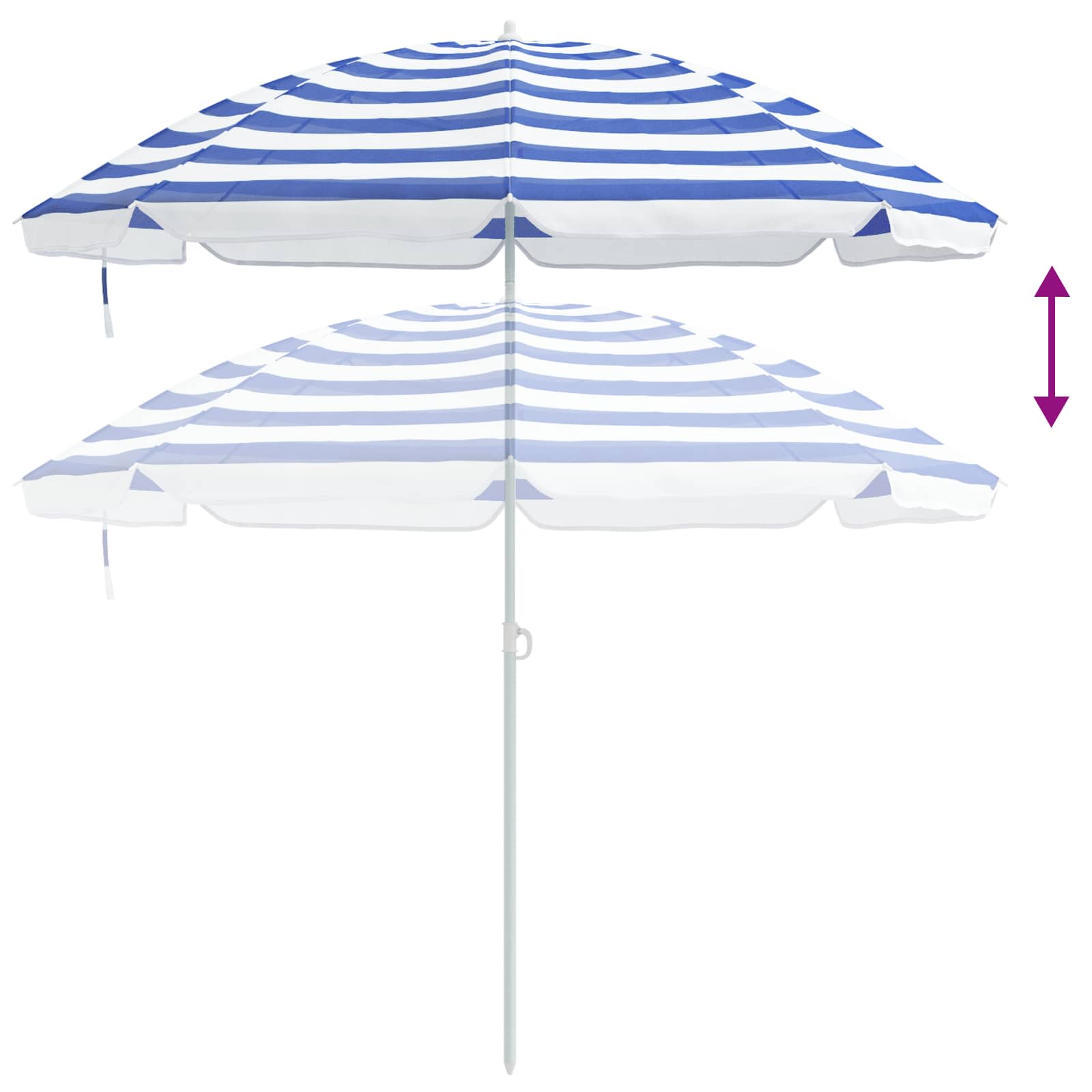 Parasol de playa Azul y 206 x 206 x 212 cm Poliéster y metal