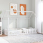 White solid wood children's house bed 80x200 cm