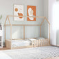 White solid wood children's house bed 80x200 cm