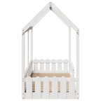 Cama con forma de casa de niños madera maciza blanca 80x200 cm