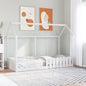 White solid wood children's house bed 80x200 cm
