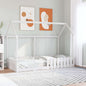 White solid wood children's house bed 80x200 cm