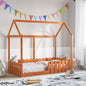 White solid wood children's house bed 80x200 cm