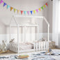 White solid wood children's house bed 80x200 cm