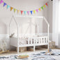 White solid wood children's house bed 80x200 cm
