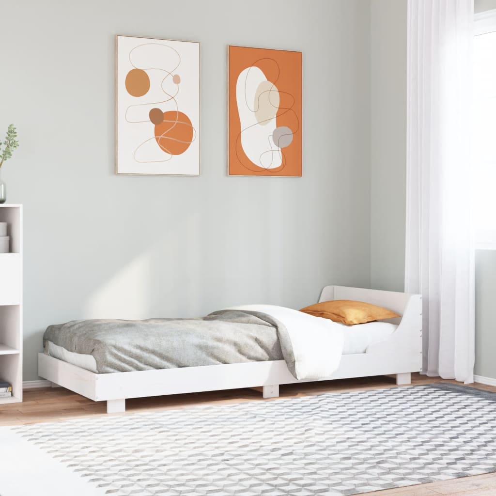 Cama sin colchón madera maciza de pino blanca 180x200 cm