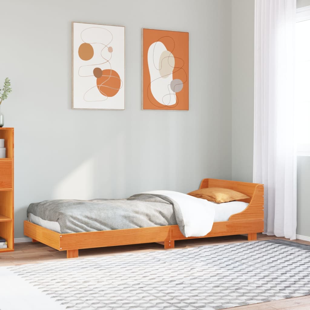 Cama sin colchón madera maciza de pino blanca 180x200 cm
