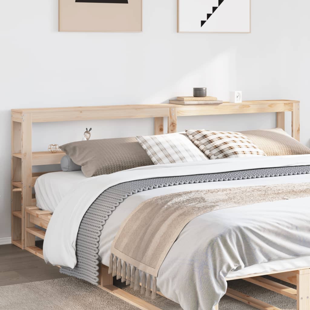 Cabecero 100 cm Madera Maciza Acacia y Hierro