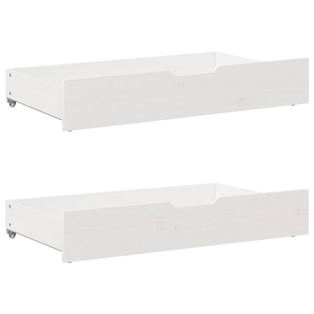 Cajones debajo cama 2 uds madera maciza pino blanco 65x55x17 cm