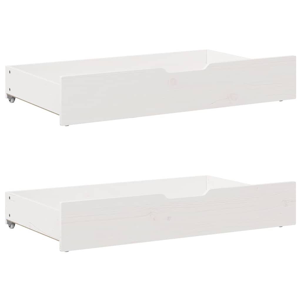 Cajones debajo cama 2 uds madera maciza pino blanco 65x55x17 cm