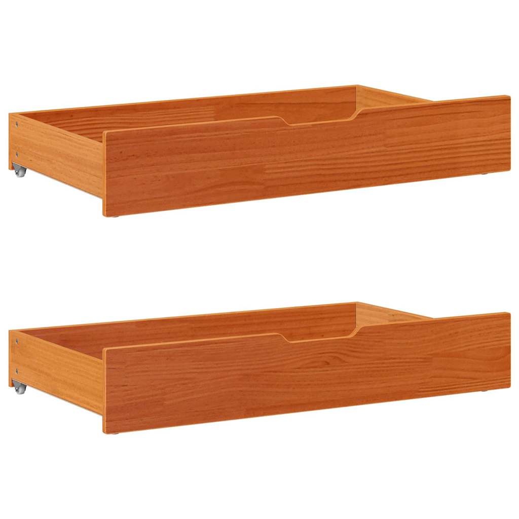 Cajones debajo cama 2 uds madera maciza pino blanco 65x55x17 cm