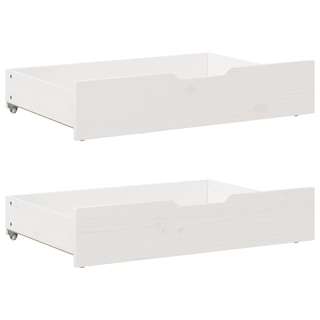 Cajones debajo cama 2 uds madera maciza pino blanco 65x55x17 cm