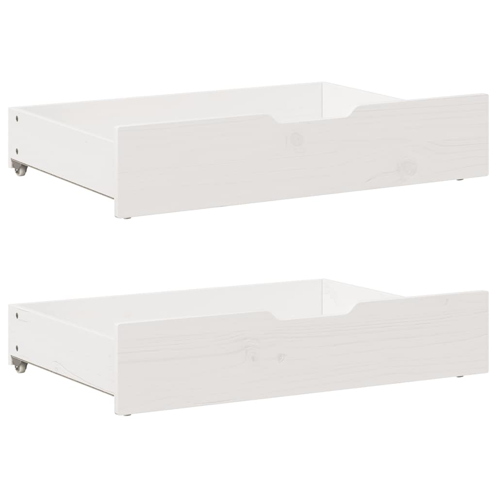 Cajones debajo cama 2 uds madera maciza pino blanco 65x55x17 cm