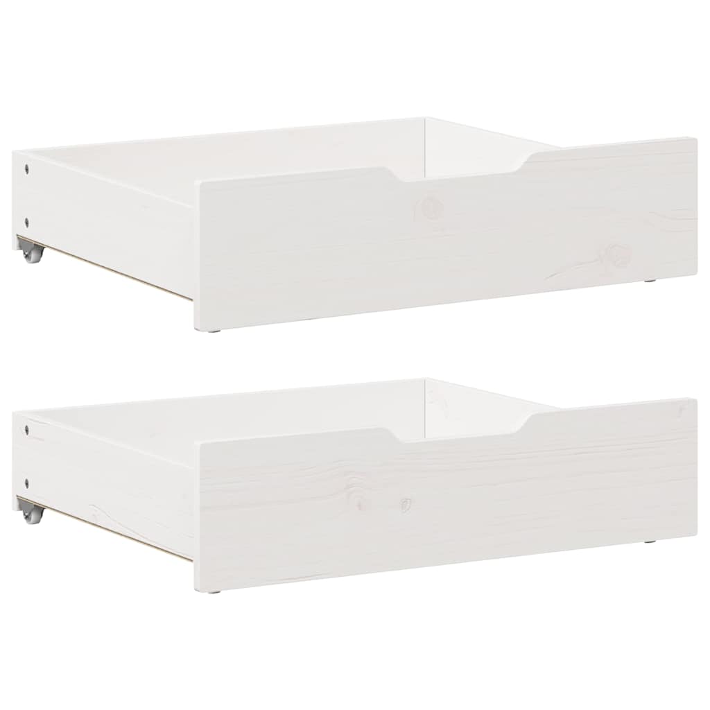 Cajones debajo cama 2 uds madera maciza pino blanco 65x55x17 cm