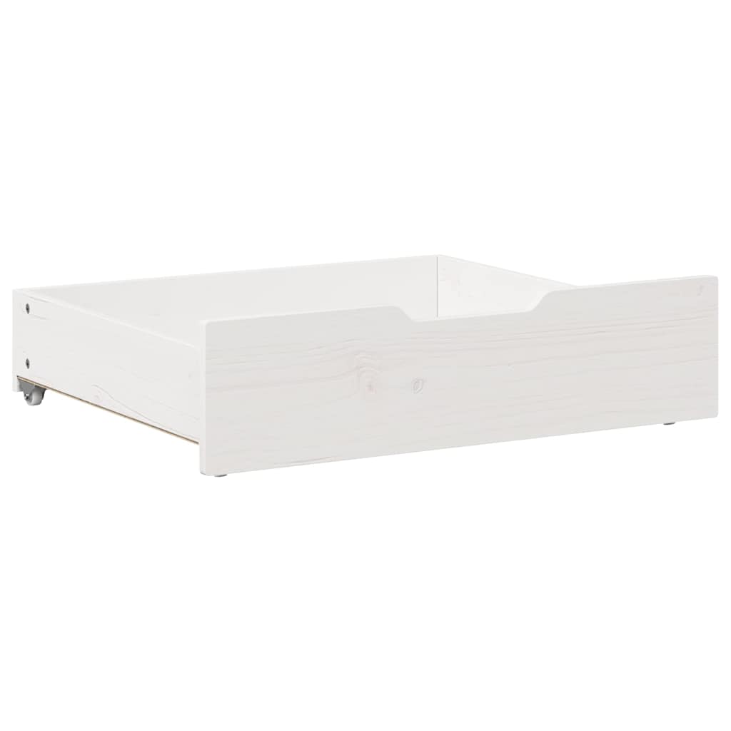 Cajones debajo cama 2 uds madera maciza pino blanco 65x55x17 cm