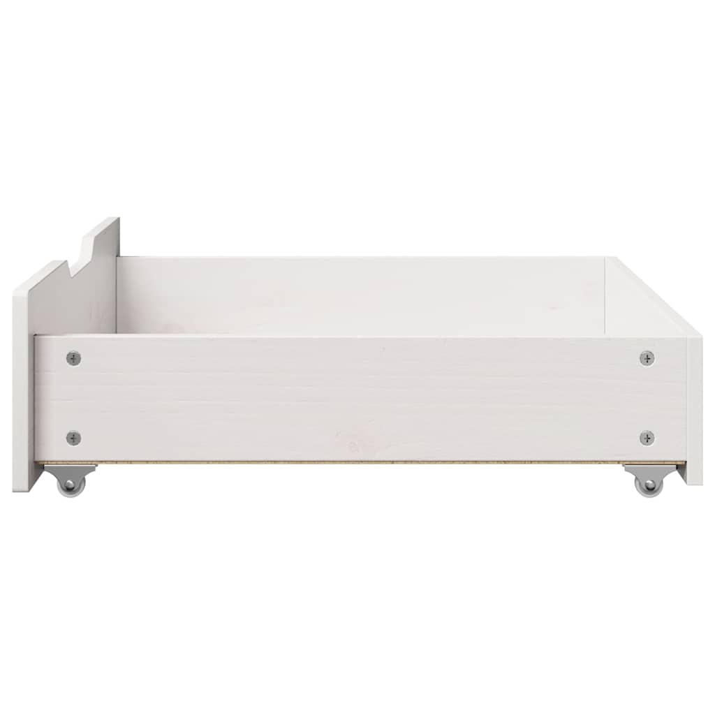 Cajones debajo cama 2 uds madera maciza pino blanco 65x55x17 cm