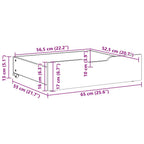 Cajones debajo cama 2 uds madera maciza pino blanco 65x55x17 cm