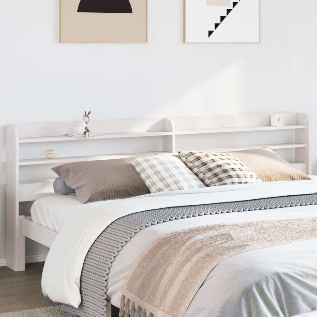Cabecero de cama con estantes madera maciza de pino 100 cm